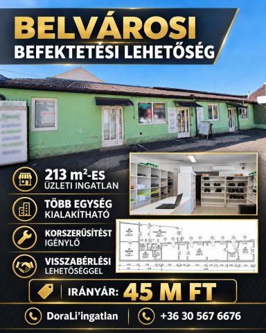 Eladó üzlethelyiség, Nyíregyházán 45 M Ft, 5 szobás