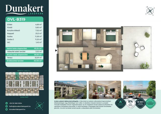 Eladó téglalakás, Vácon, Németh László utcában 81.79 M Ft