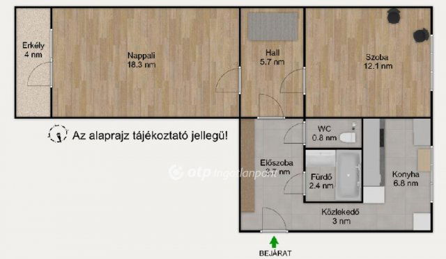 Eladó panellakás, Budapesten, XIX. kerületben 64.9 M Ft, 2 szobás