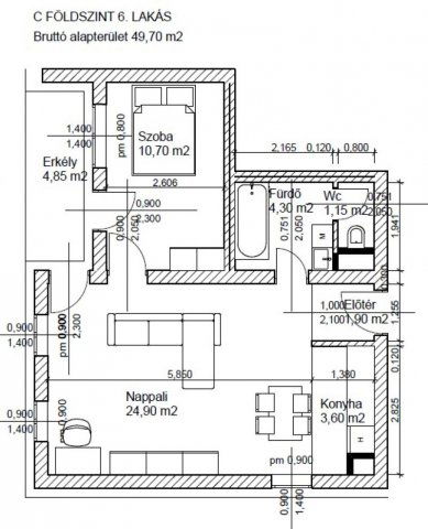Eladó téglalakás, Bicskén, Csákvári úton 59 M Ft, 2 szobás