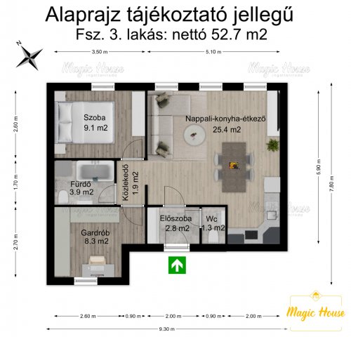 Eladó téglalakás, Érden 73.5 M Ft, 3 szobás