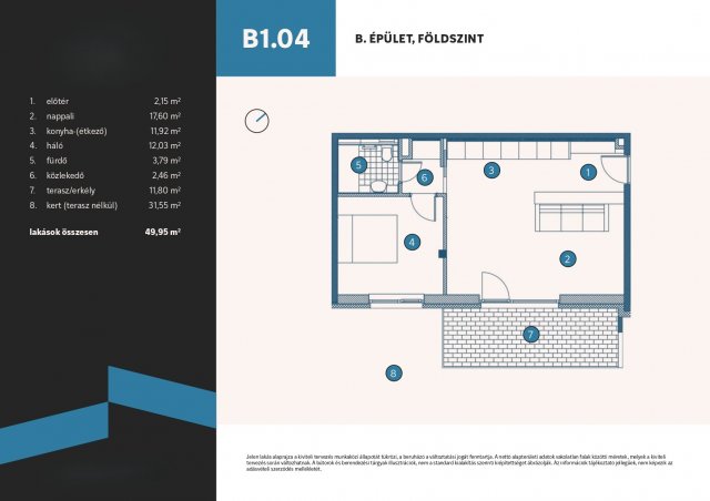 Eladó téglalakás, Vámosszabadin 53.9 M Ft, 1+1 szobás
