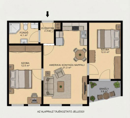 Eladó téglalakás, Tatabányán 57.9 M Ft, 3 szobás