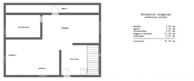 Eladó családi ház, Téten 23.5 M Ft, 2 szobás