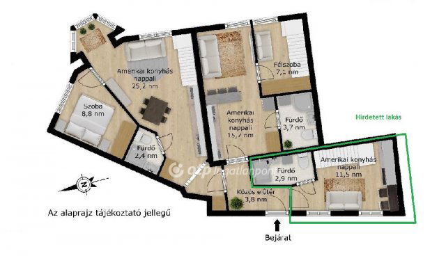 Eladó téglalakás, Budapesten, VIII. kerületben 42.9 M Ft