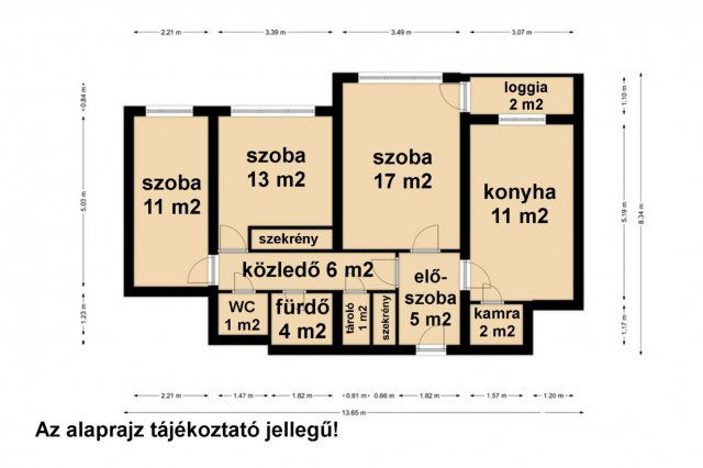 Eladó téglalakás, Békéscsabán 39.9 M Ft, 3 szobás