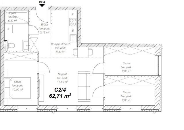 Eladó téglalakás, Mendén 55.9 M Ft, 1+3 szobás