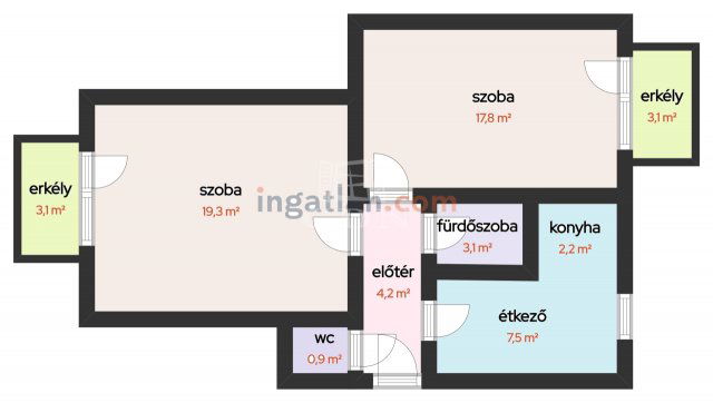 Eladó téglalakás, Budapesten, XXI. kerületben 60 M Ft, 2 szobás