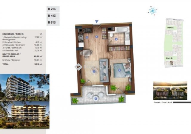 Eladó téglalakás, Budapesten, XIII. kerületben 85.51 M Ft