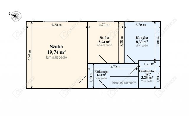 Eladó téglalakás, Miskolcon 23.99 M Ft, 2 szobás