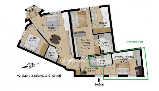 Eladó téglalakás, Budapesten, VIII. kerületben 39.9 M Ft