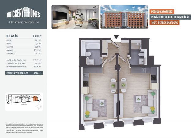 Eladó téglalakás, VIII. kerületben, Szeszgyár utcában