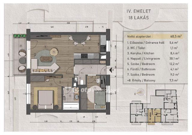 Eladó téglalakás, Budapesten, XIII. kerületben 92.49 M Ft