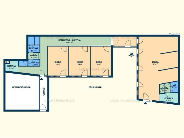 Kiadó iroda, Budapesten, II. kerületben 730 E Ft / hó, 4+1 szobás