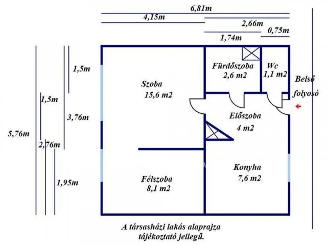 Eladó téglalakás, Kecskeméten 26.5 M Ft, 1 szobás