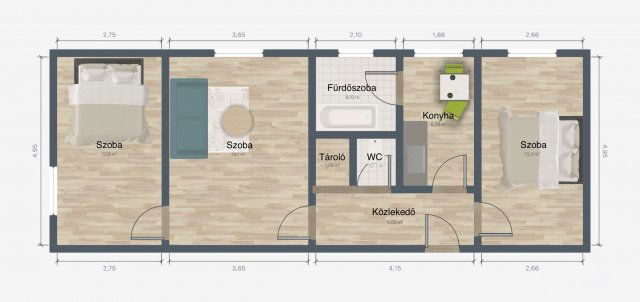 Eladó téglalakás, XX. kerületben, Kende Kanuth utcában