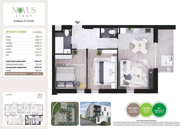 Eladó téglalakás, Budapesten, XV. kerületben, Kékszilva utcában