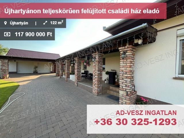 Eladó családi ház, Újhartyánon 117.9 M Ft, 2+1 szobás