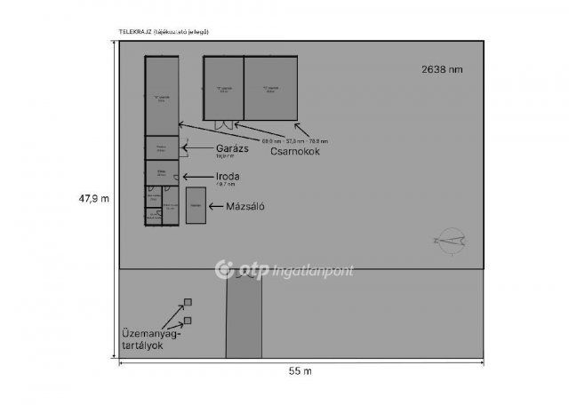 Eladó ipari ingatlan, Tóalmáson 37.1 M Ft / költözzbe.hu