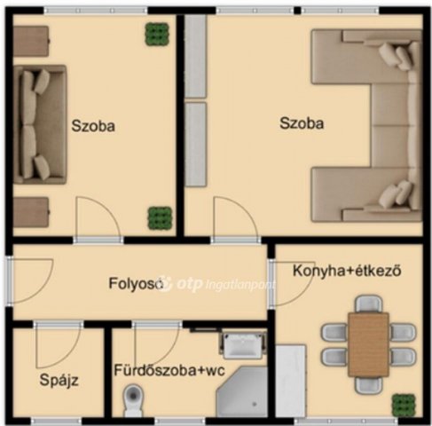 Eladó családi ház, Kabán 25.7 M Ft, 2 szobás
