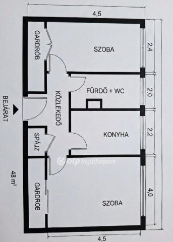 Eladó téglalakás, Dunaújvárosban 44.9 M Ft, 2 szobás