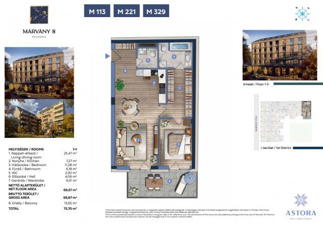 Eladó téglalakás, Budapesten, I. kerületben, Márvány utcában