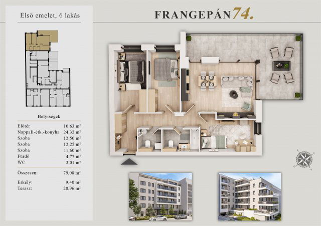 Eladó téglalakás, XIII. kerületben, Frangepán utcában