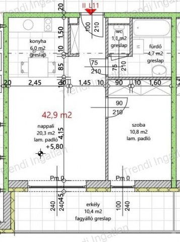 Eladó téglalakás, Győrött 43.723 M Ft, 2 szobás