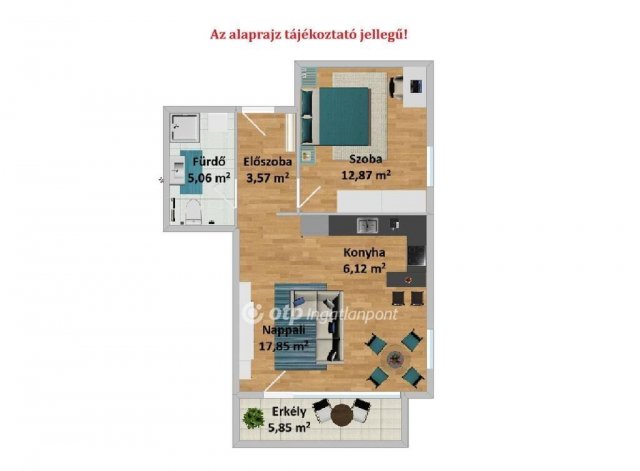 Eladó téglalakás, Gárdonyban 65.99 M Ft, 2 szobás