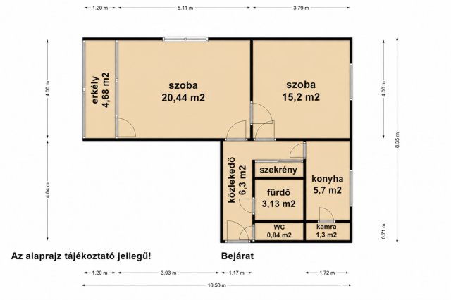 Eladó panellakás, Békéscsabán 34.9 M Ft, 2+1 szobás