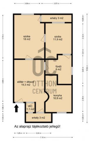 Eladó téglalakás, Nagykanizsán 42.99 M Ft, 2 szobás
