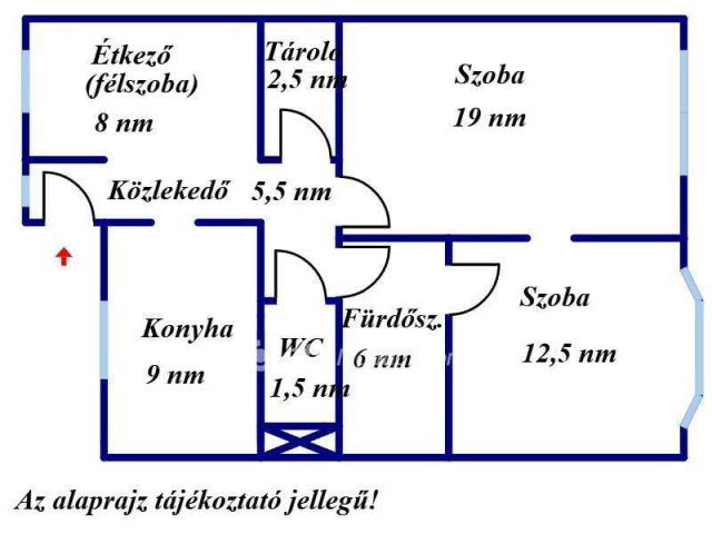 Eladó téglalakás, Gyulán 44.2 M Ft, 2+1 szobás
