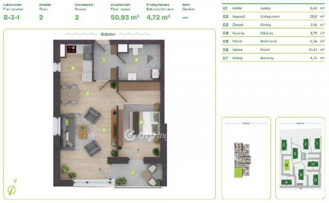 Eladó téglalakás, Balatonszemesen 101.115 M Ft, 2 szobás