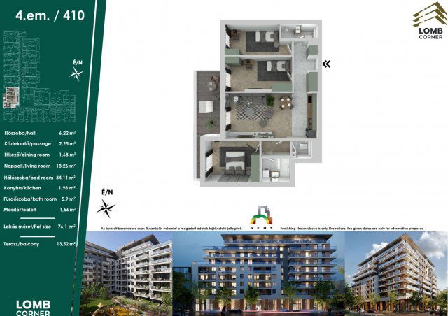 Eladó téglalakás, Budapesten, XIII. kerületben, Lomb utcában