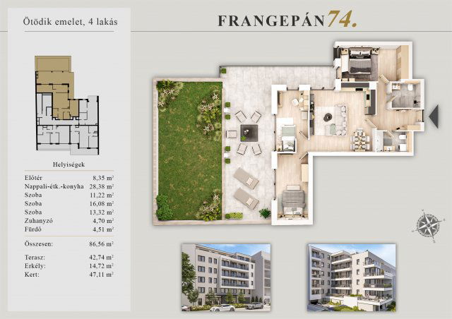 Eladó téglalakás, XIII. kerületben, Frangepán utcában