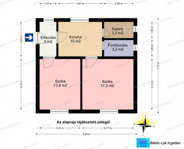 Eladó családi ház, Békésen 12.5 M Ft, 2 szobás