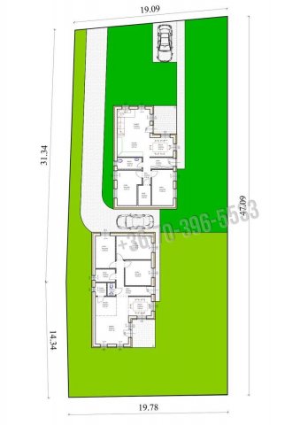 Eladó ikerház, Kartalon 55 M Ft, 3 szobás / költözzbe.hu