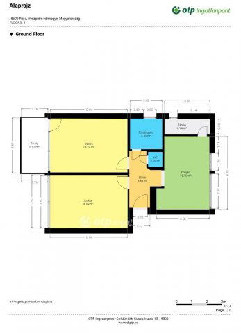 Eladó téglalakás, Pápán 49.99 M Ft, 2 szobás