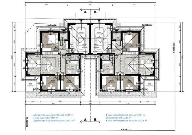 Eladó ikerház, Cegléden 83.9 M Ft, 4 szobás