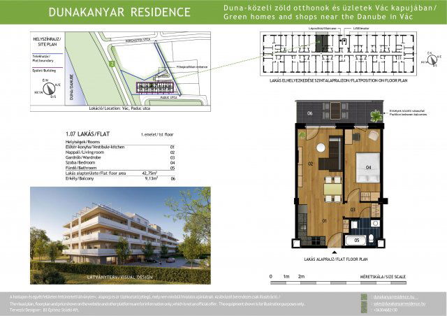 Eladó téglalakás, Vácon, Paduc utcában 58.2 M Ft, 2 szobás