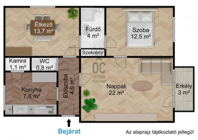 Eladó téglalakás, Budapesten, XXI. kerületben 69.8 M Ft