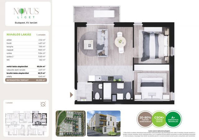 Eladó téglalakás, Budapesten, XV. kerületben, Kékszilva utcában