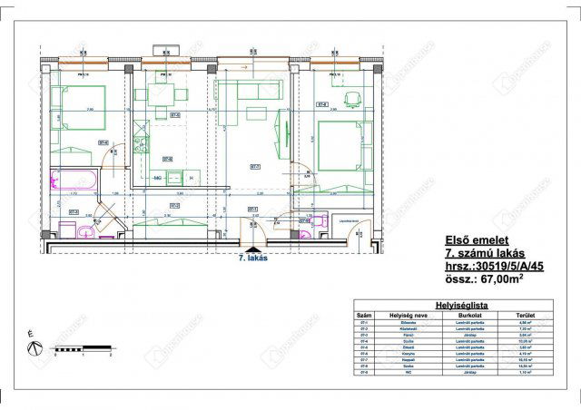 Eladó téglalakás, Miskolcon 53 M Ft, 3 szobás