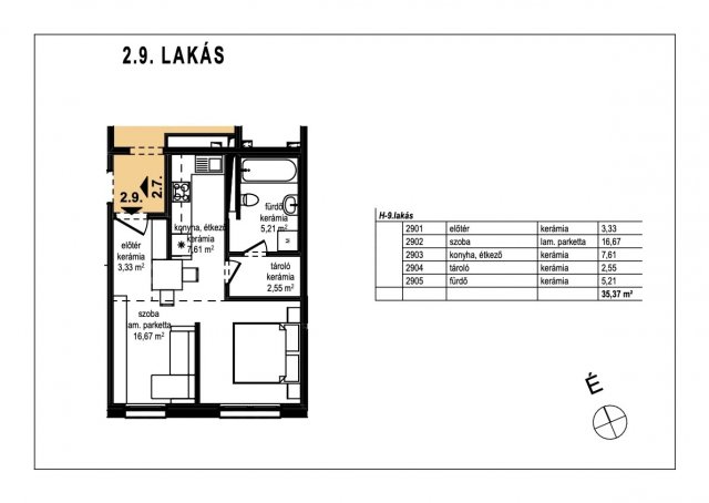 Eladó téglalakás, Komáromban, Laktanya közben 37.5 M Ft