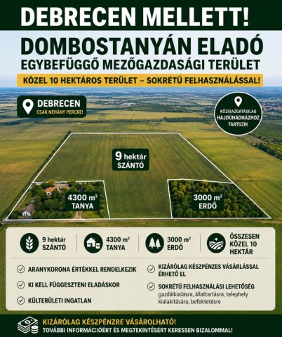 Eladó mezogazdasagi ingatlan, Hajdúhadházon 49 M Ft