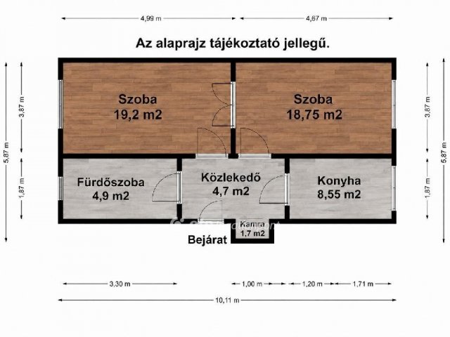 Eladó téglalakás, Győrött 59.9 M Ft, 2 szobás