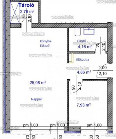 Eladó téglalakás, Solymáron 57.6 M Ft, 2 szobás