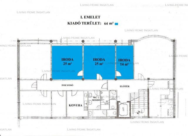 Kiadó iroda, Budapesten, XIII. kerületben 211 E Ft / hó, 3 szobás