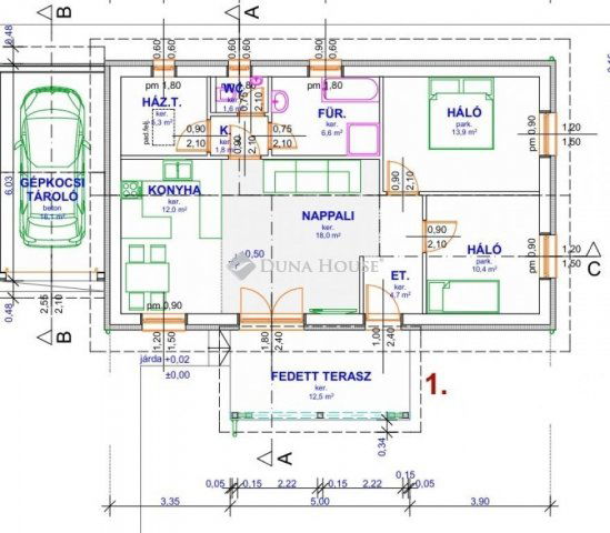 Eladó ikerház, Vasadon 64.9 M Ft, 3 szobás / költözzbe.hu