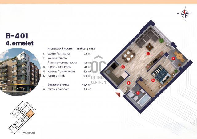 Eladó téglalakás, Budapesten, VIII. kerületben 74.8 M Ft